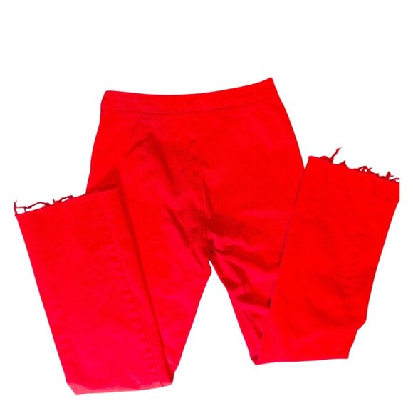 Ralph Lauren Black Label Cherry Red High-Waisted Cotton Straight Leg Pants Sz. 4 - Picture 5 of 8